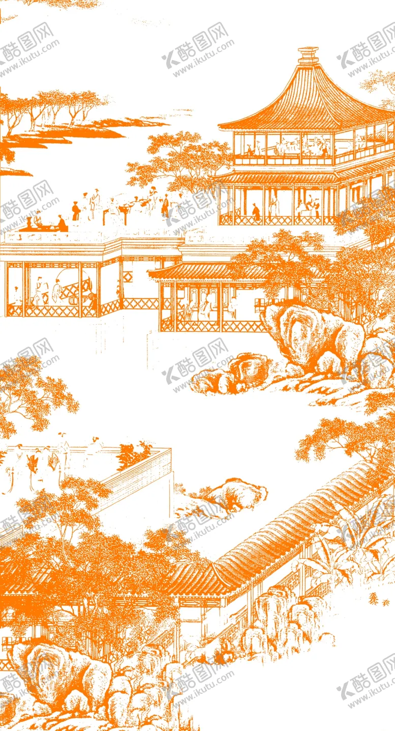 编号：73293806291025524276【酷图网】源文件下载-古代楼线稿