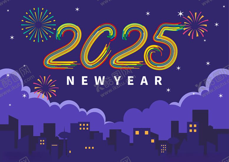 编号：10098002030107376703【酷图网】源文件下载-2025新年快乐城市背景