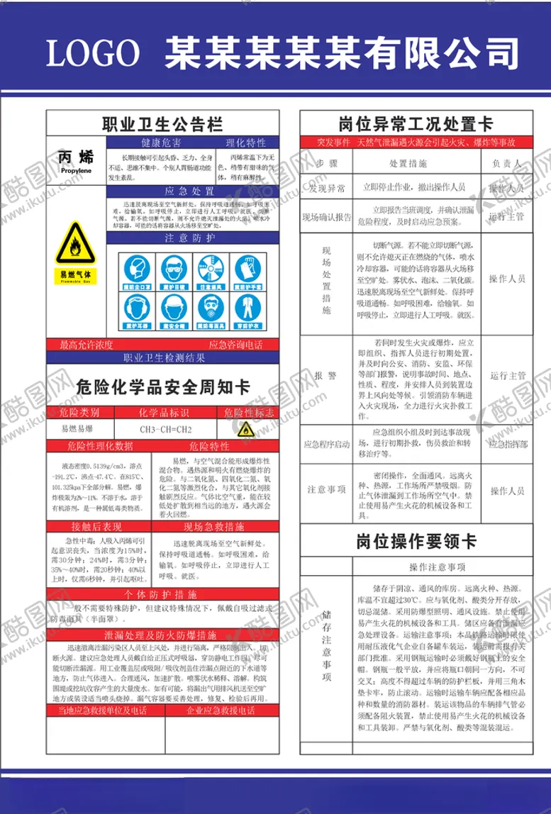 编号：92391306260907179888【酷图网】源文件下载-危险化学品安全周知卡
