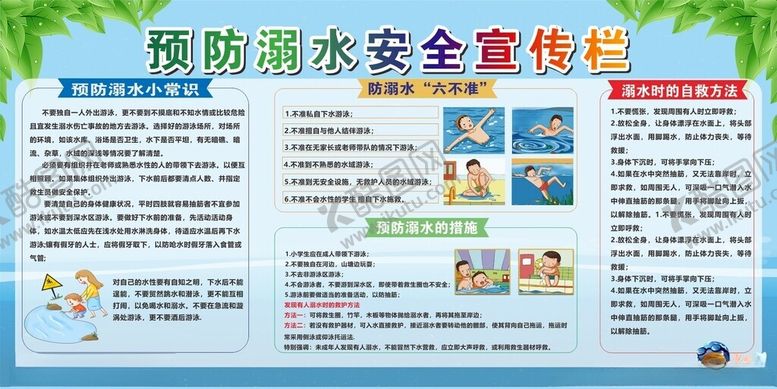编号：42360701271000281975【酷图网】源文件下载-预防溺水宣传栏