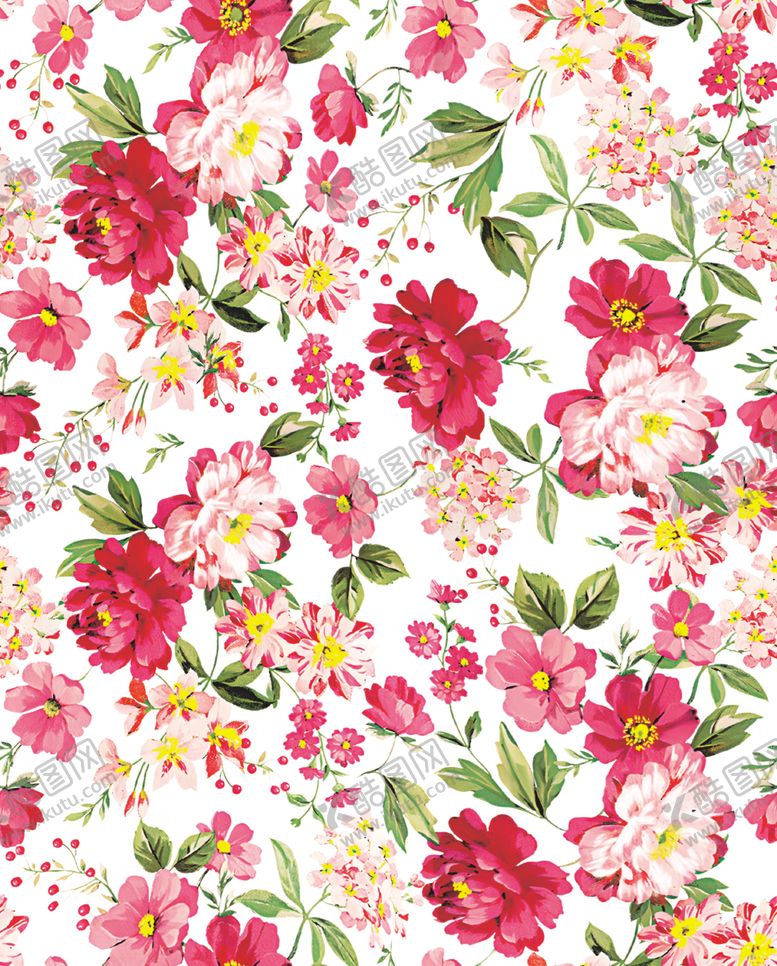 编号：92279509250404347056【酷图网】源文件下载-缤纷花卉图案色彩绚丽