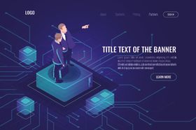 等距视角素材按钮图标团队电子商务手机图标