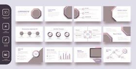 蓝粉渐变色系ppt