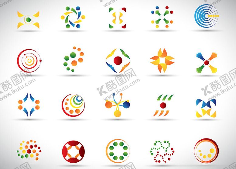 编号：97710004040232249478【酷图网】源文件下载-多彩创意几何图形集合