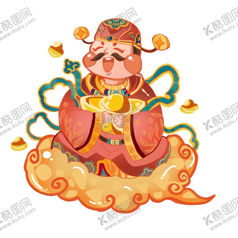 编号：92249904211709179308【酷图网】源文件下载-手绘卡通新年财神元素