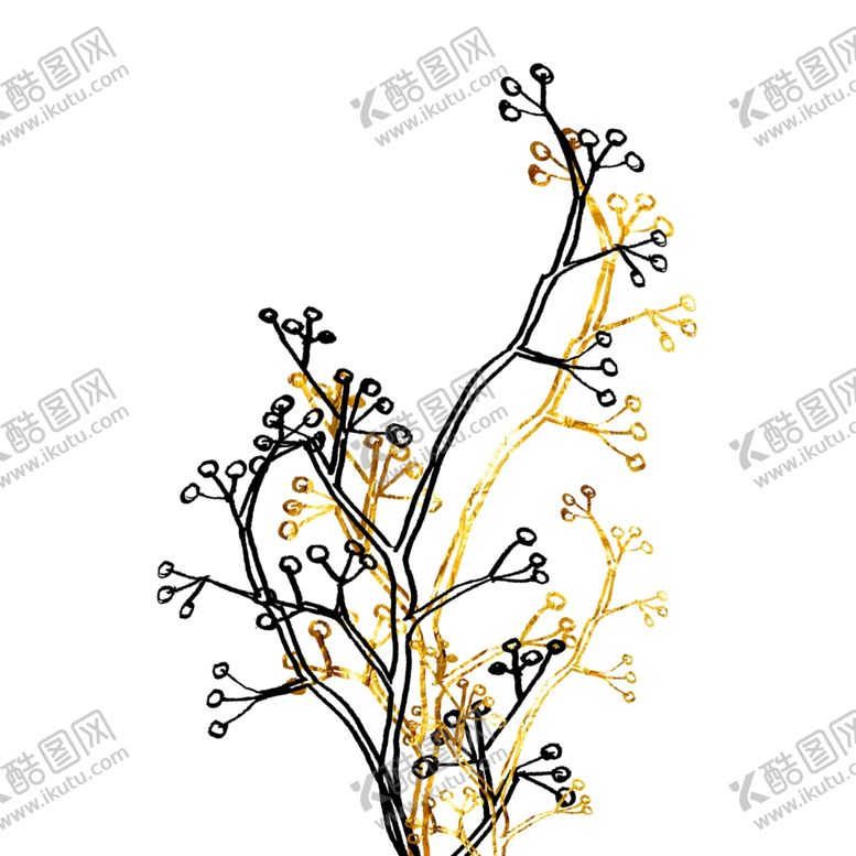 编号：73149009282054561865【酷图网】源文件下载-金色花朵装饰元素