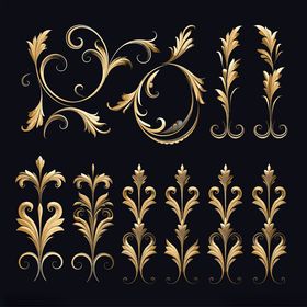 金色华丽欧式装饰花纹图案