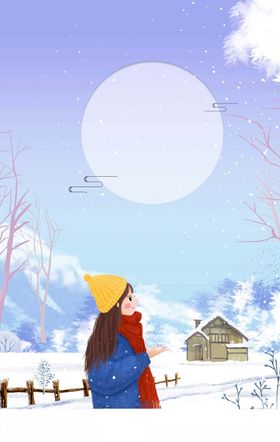 冬天卡通女孩