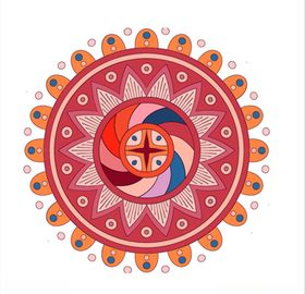 图标太阳花花朵底纹印花图案