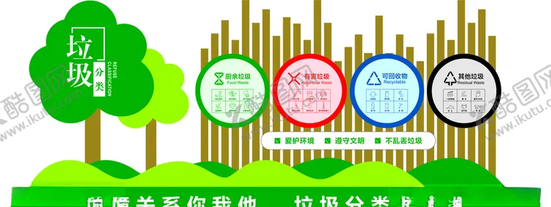 编号：21343404120927169865【酷图网】源文件下载-垃圾分类雕塑