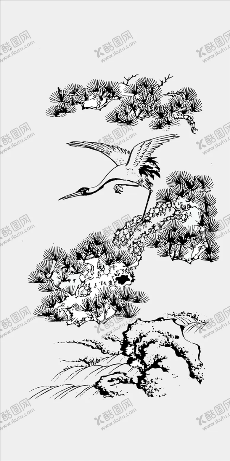 编号：86432109170957097028【酷图网】源文件下载-松鹤矢量图