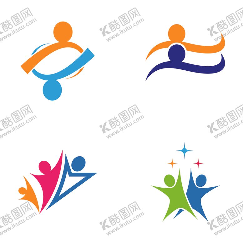 编号：55869704180413337891【酷图网】源文件下载-抽象人物图标