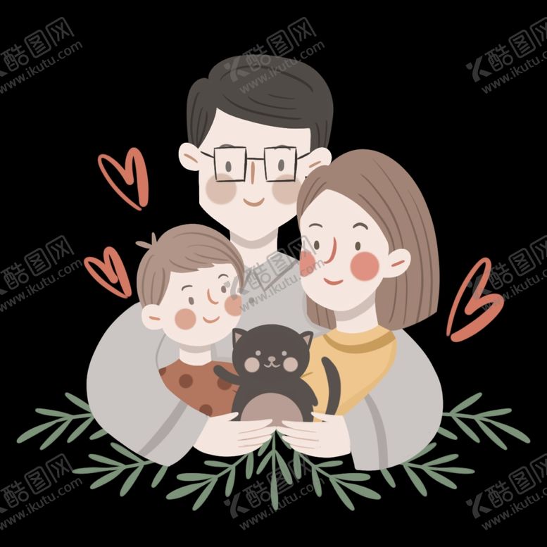 编号：28887010122018286619【酷图网】源文件下载-一家人插画装饰图案
