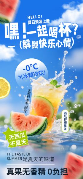夏日西瓜果茶海报