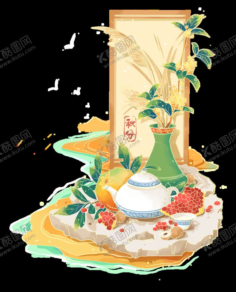 编号：72972810201913378789【酷图网】源文件下载-手绘桂花png免抠素材图片 