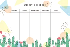 卡通一周计划表
