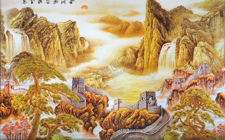 编号：89894709280056325313【酷图网】源文件下载-玉彩雕背景墙装饰画