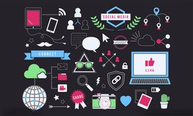 社交媒体相关等距图标集