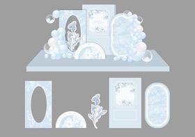 浅蓝色梦幻婚礼场景设计