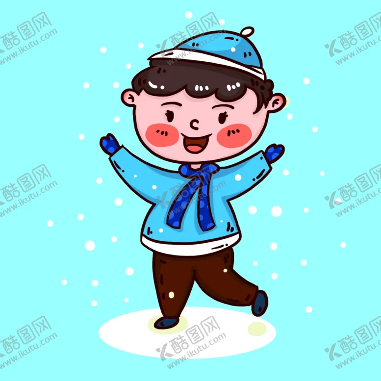 编号：10123204281831128284【酷图网】源文件下载-雪地里玩雪的小男孩