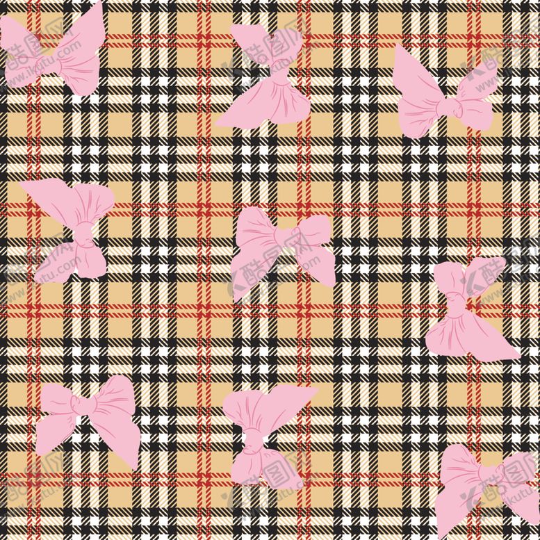 编号：95672109281825305458【酷图网】源文件下载-蝴蝶结格子数码印