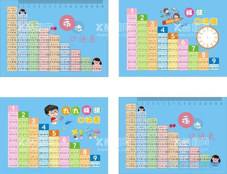 编号：31532612180924469183【酷图网】源文件下载-乘法除法口诀表