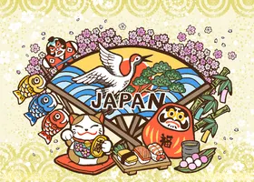 手绘日本旅游海报
