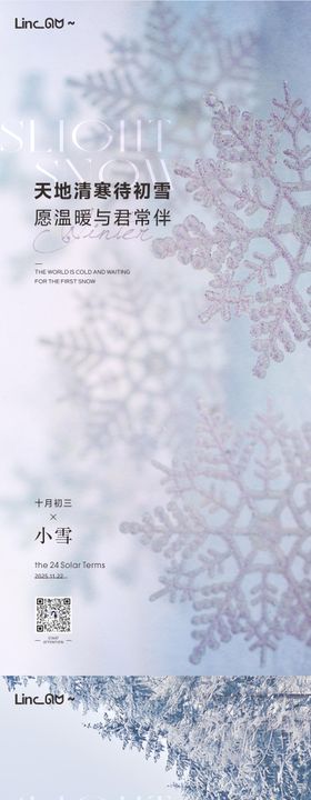 小雪雪花海报