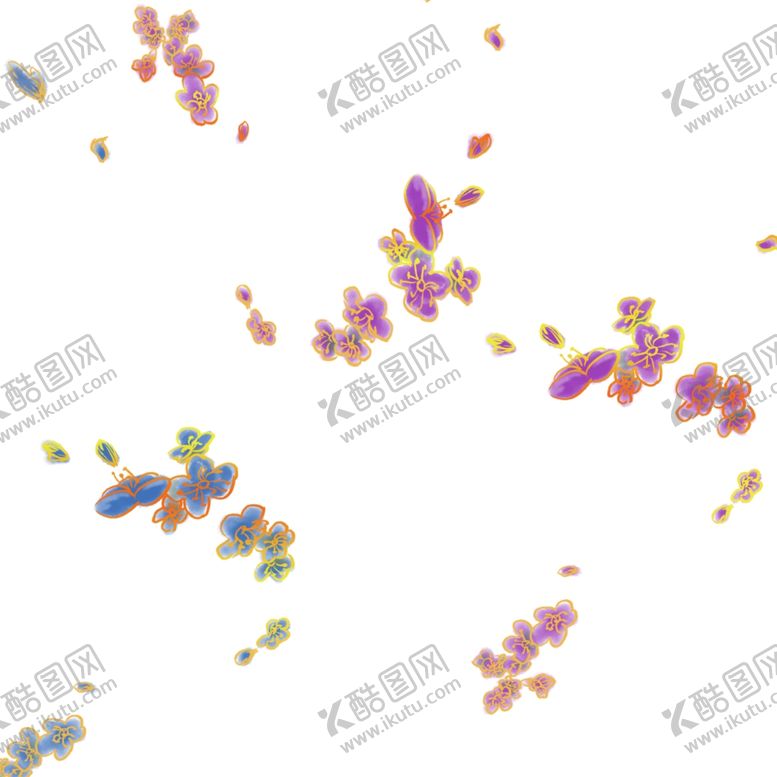 编号：64420210101744196209【酷图网】源文件下载-漂浮装饰花朵元素