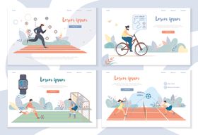 多样运动场景插画