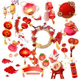 喜庆中国风春节装饰元素