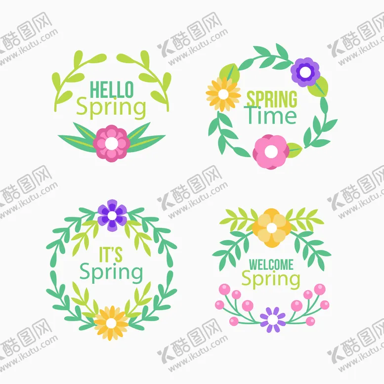 编号：87549109160014366352【酷图网】源文件下载-花朵标签植物插画