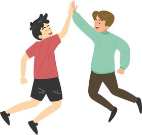 击掌卡通人物约定举手手