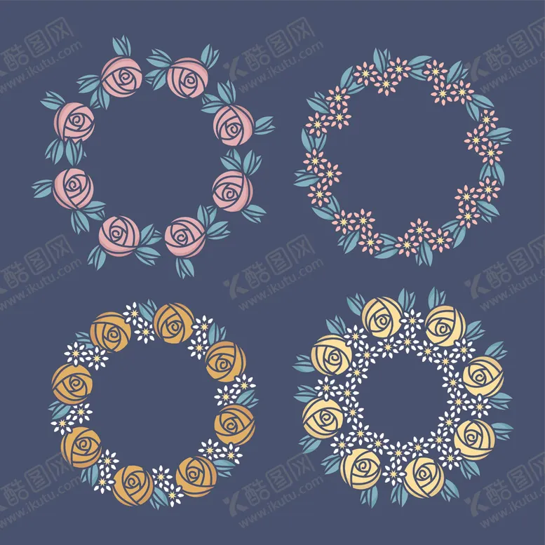 编号：18593604181536147655【酷图网】源文件下载-淡彩花卉边框