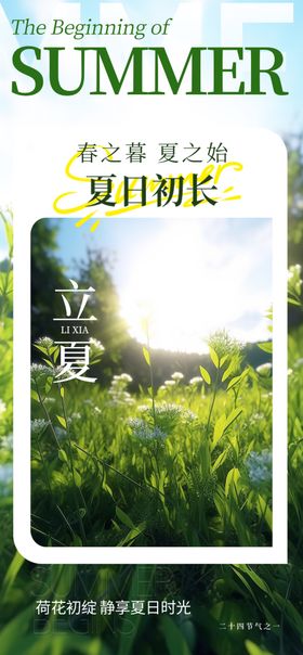 夏日草地风景海报