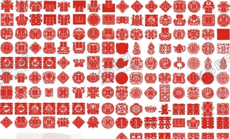 编号：92229310111029496984【酷图网】源文件下载-剪纸喜字