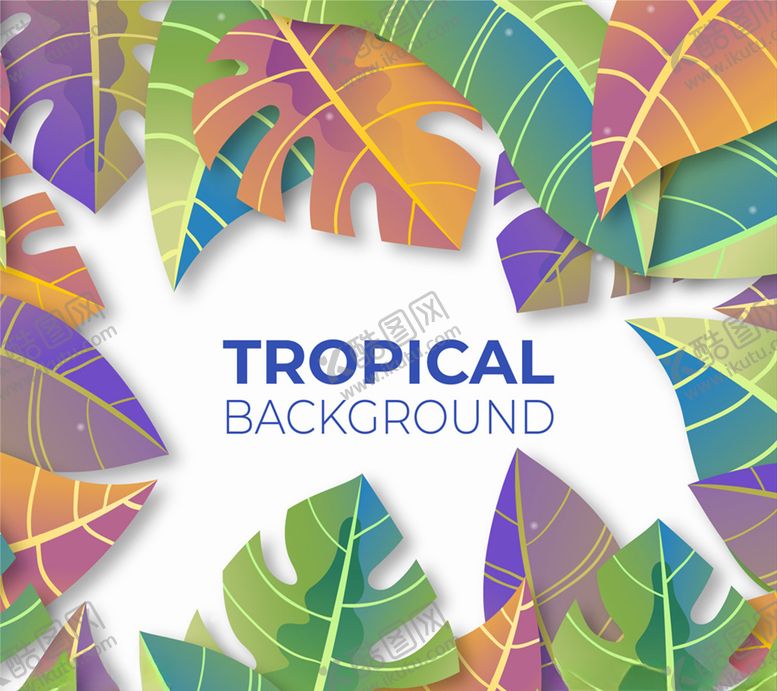 编号：27356609260850351976【酷图网】源文件下载-彩色热带树叶背景