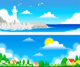 海边田园风光美丽景致