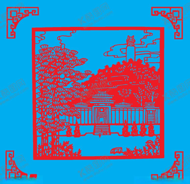 编号：65178110181355245622【酷图网】源文件下载-风景剪纸