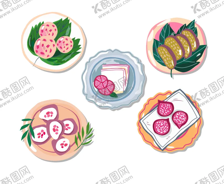 编号：64492701141540037706【酷图网】源文件下载-餐点平面手绘