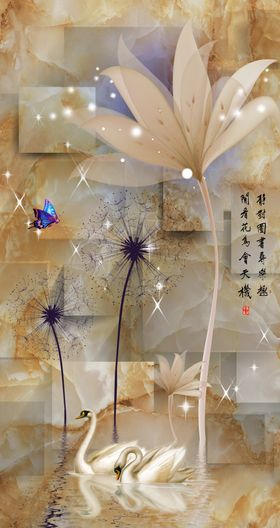 大理石山水玄关画