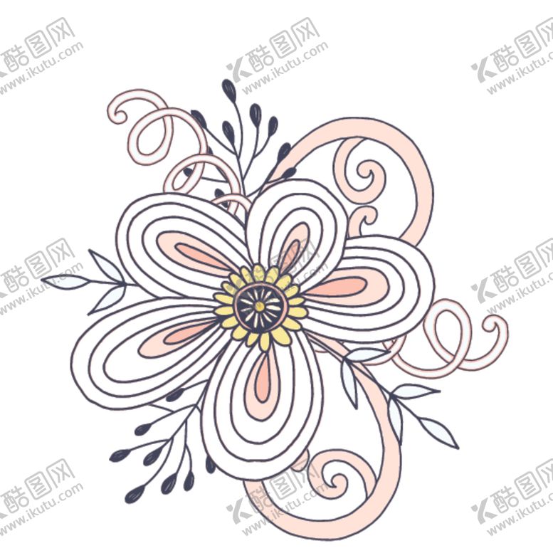 编号：53280510021435147208【酷图网】源文件下载-小清新花朵植物插画