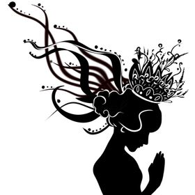 美女剪影模特走秀古典矢量图