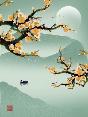 水墨梅花装饰画