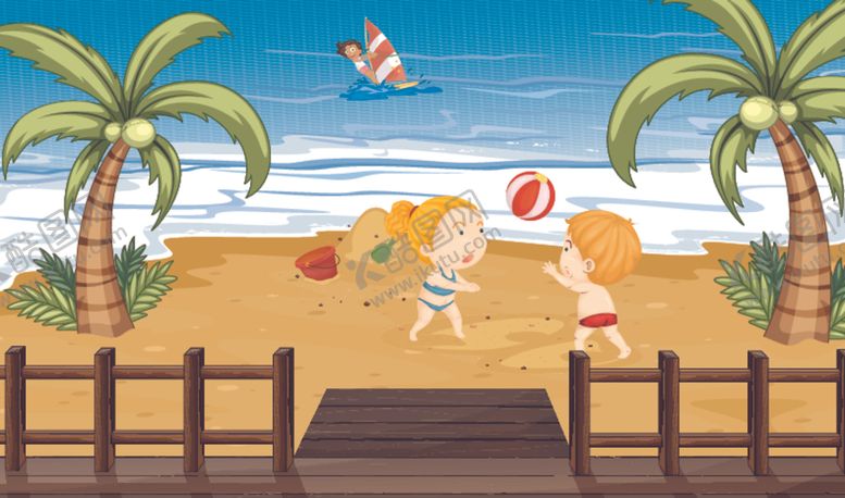 编号：56649209170951301140【酷图网】源文件下载-卡通夏天儿童