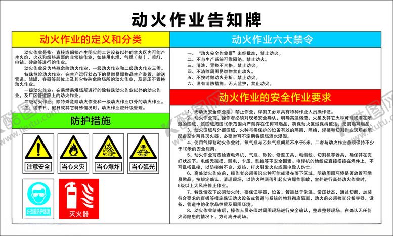 编号：87969701280527398352【酷图网】源文件下载-动火作业告知牌