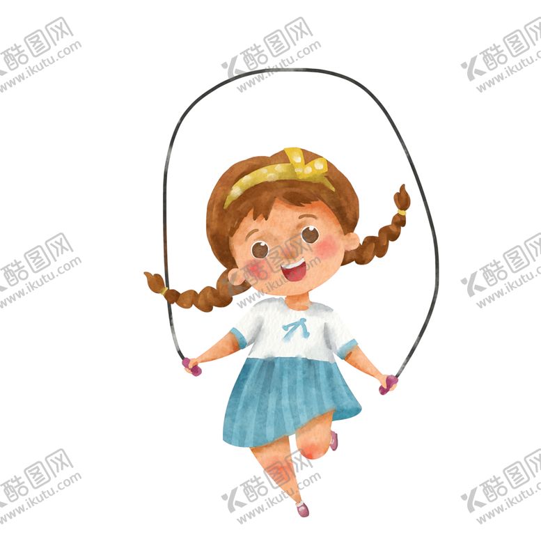编号：87340310311218546103【酷图网】源文件下载-儿童跳皮筋插画卡通背景素材