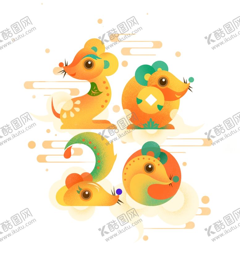 编号：17474710290234148306【酷图网】源文件下载-2020鼠年字体