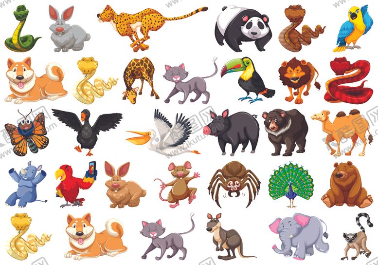 编号：22165309262358128481【酷图网】源文件下载-矢量动物素材
