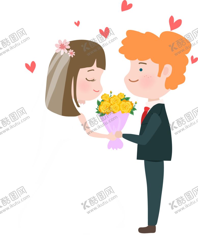 编号：35204107091647071408【酷图网】源文件下载-卡通新郎新娘